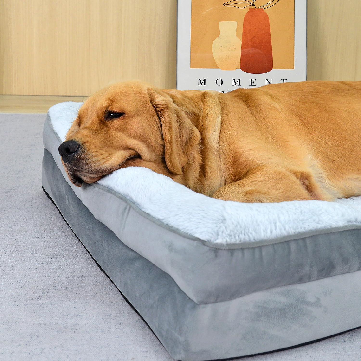 Anshine Memory Foam Large Dog Bed ，Orthopedic Pet Bed for Large Dogs, Ultra Comfortable Dog Sofa with Supportive Memory Foam Cushion, Durable & Washable Large Dog Beds for Joint Relief image number 2