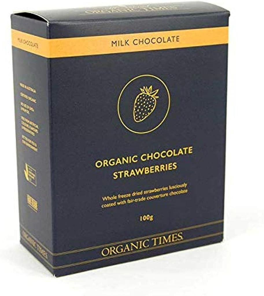 Organic Times Milk Chocolate Strawberries, 100 G image number 1