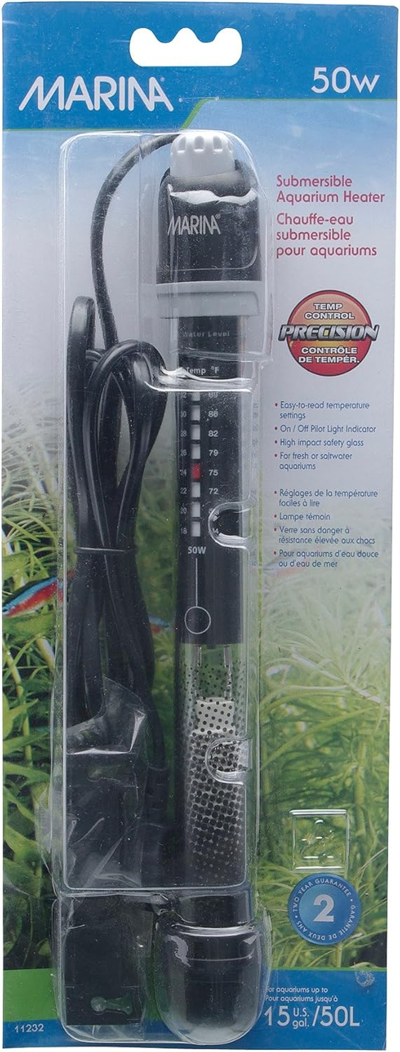 Marina Submersible Pre-Set Heater, 50 W