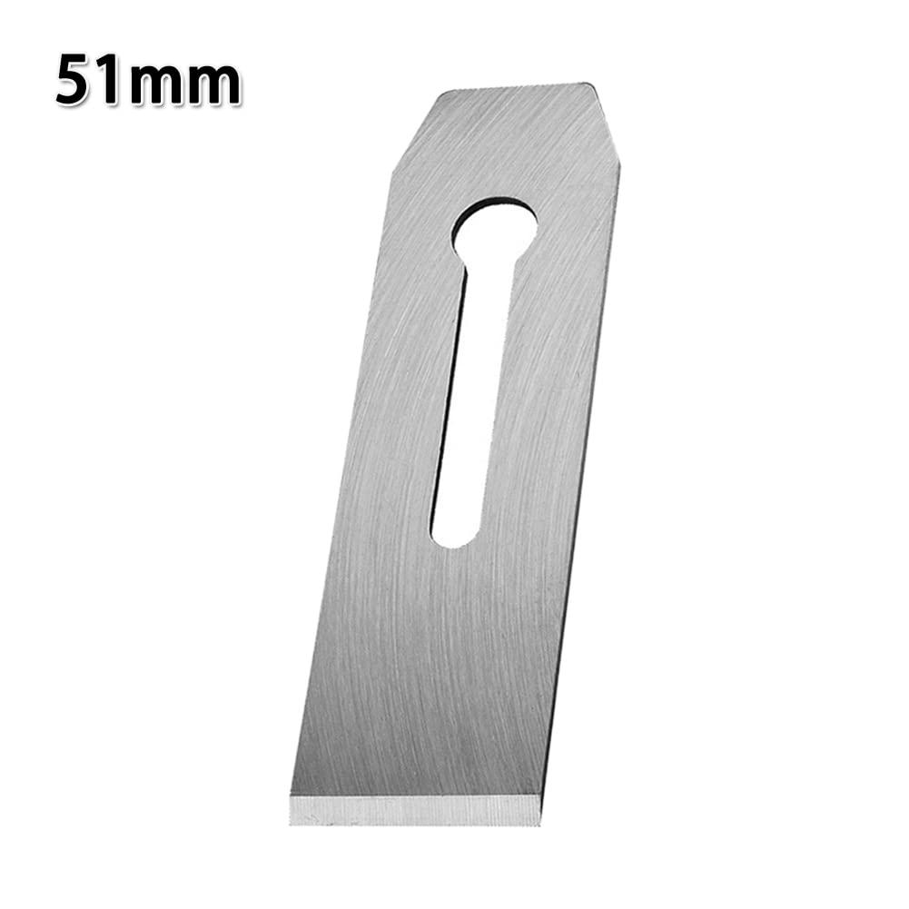 2 Pack Bench Hand Plane 2-Inch Blade Replacement Woodwork Planer Cutter 51MM Wide Iron Blades Steel Carpentry Edge Trimming Saw for No.4 No.5 Woodworking Tool - Silver image number 6