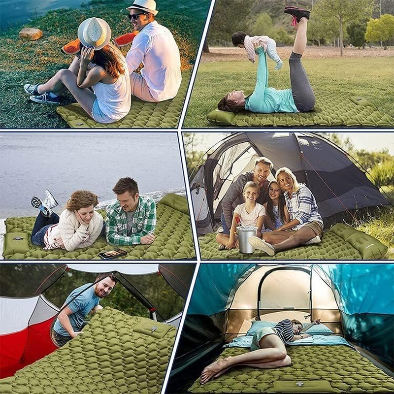 Camping Mattress Self Inflating Sleeping Mat Air Bed Pad King Single Green image number 3