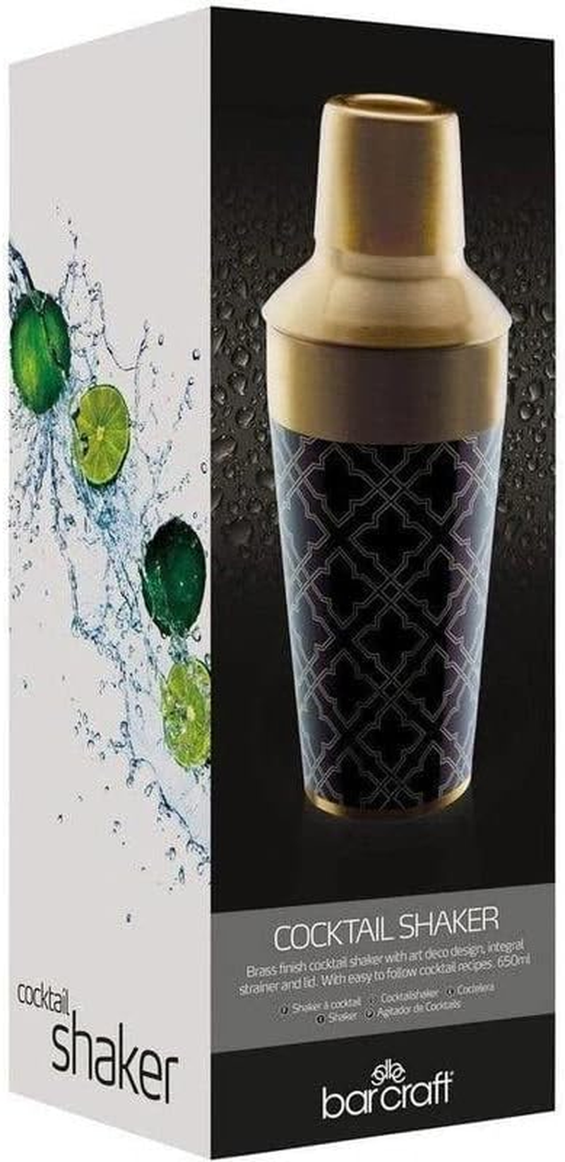 Barcraft Art Deco Cocktail Shaker 650ML Gift Boxed image number 4