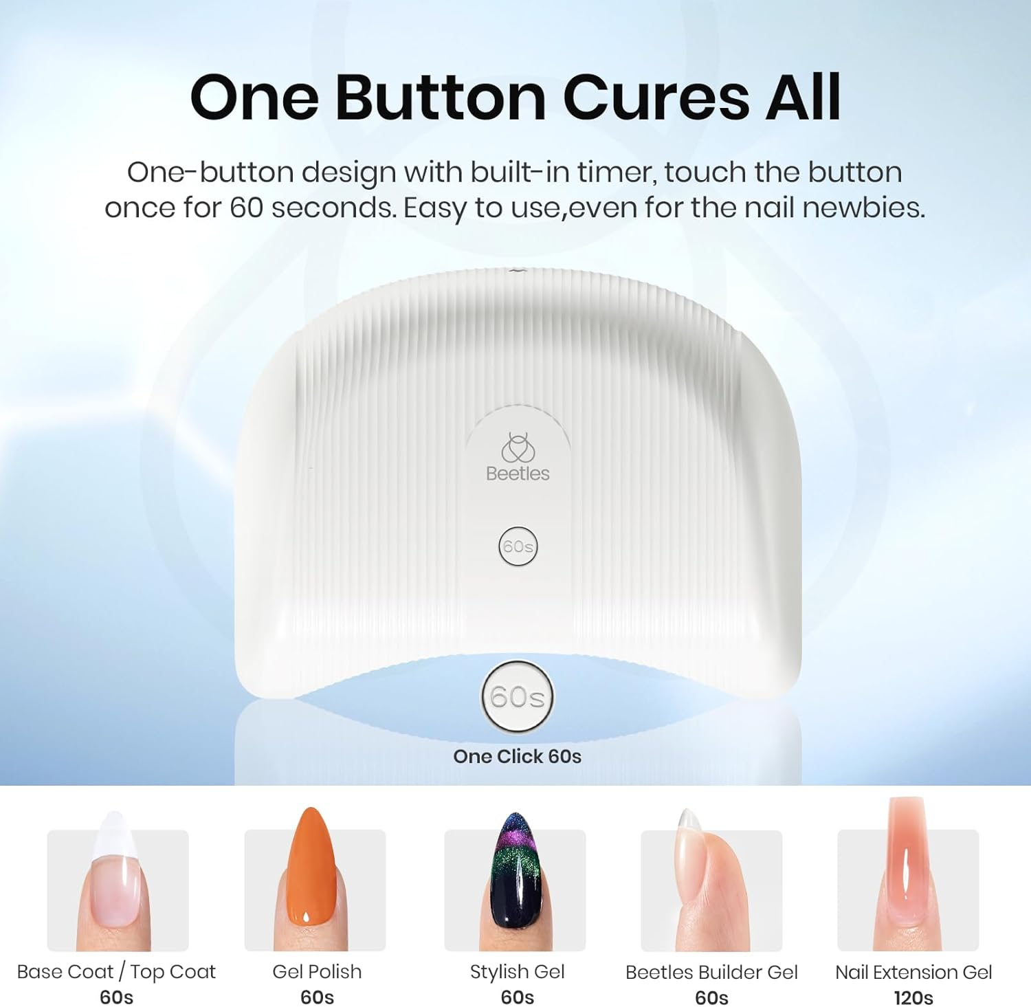 Beetles UV LED Nail Lamp, 10W Powerful UV Nail Light Curing Gel Nail Polish Gel Set/Base Gel/Top Coat DIY Manicure image number 4