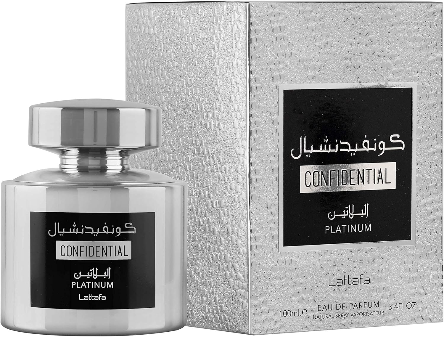 Confidential Platinum by Lattafa for Men - 3.4 Oz EDP Spray image number 1