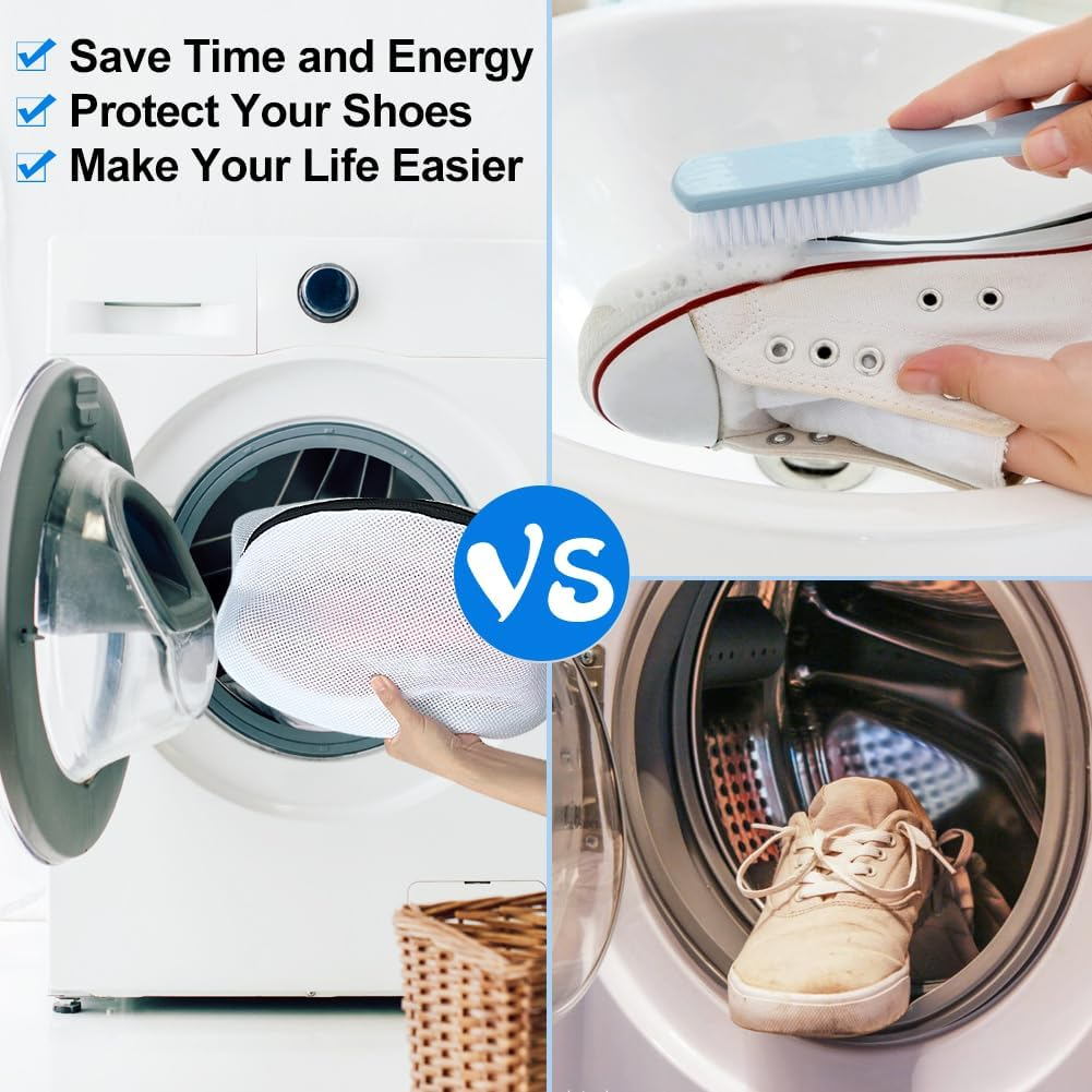 Vivifying Shoe Washing Bag, Set of 3 Mesh Shoe Laundry Bags with Zip Closure for Sneakers, Running Shoes, Socks, Bras image number 3