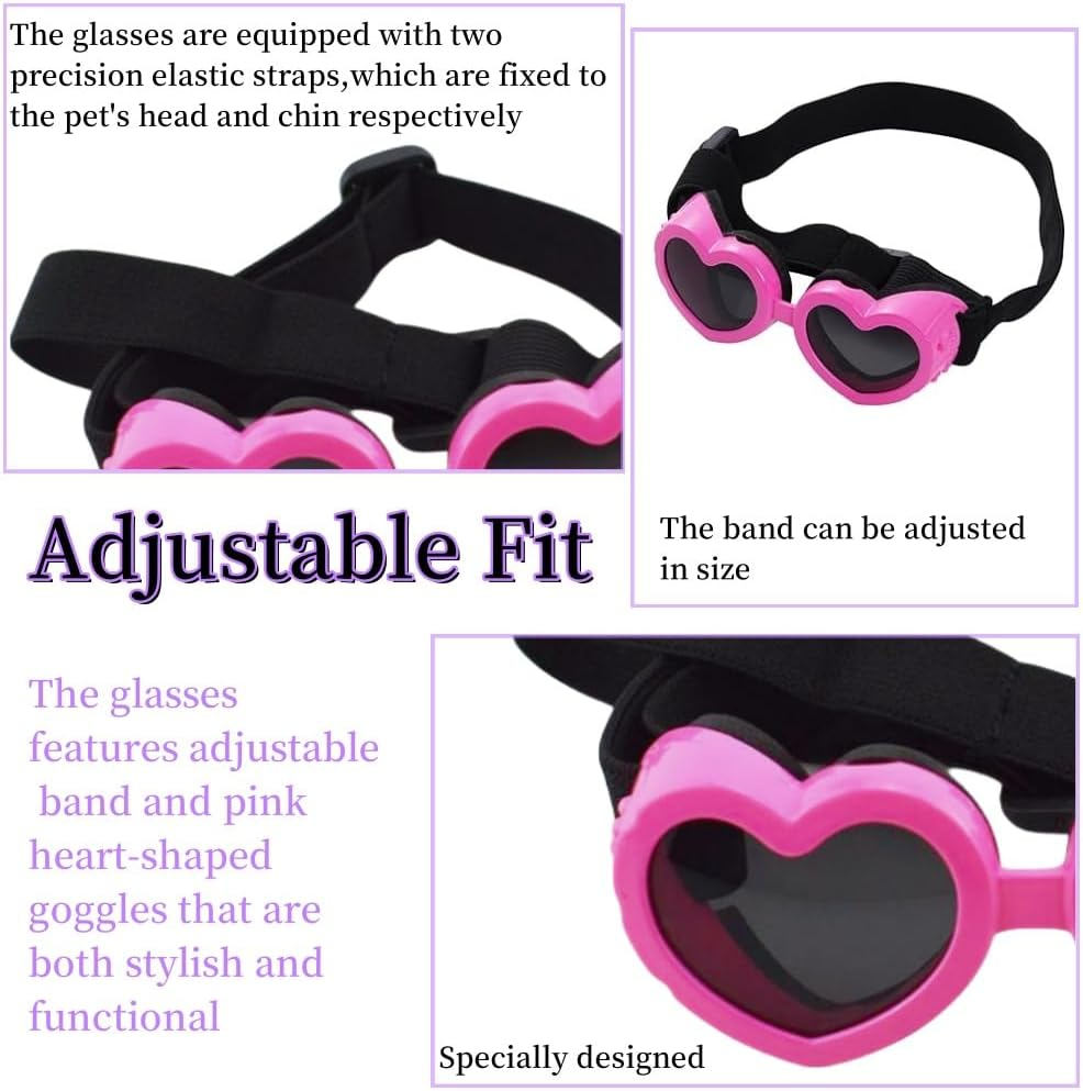 Dog UV Protection Set, Adjustable Baseball Cap with Ear Holes, Sunglasses, Visor Sunbonnet, for Small Dogs and Puppies (Medium) image number 5