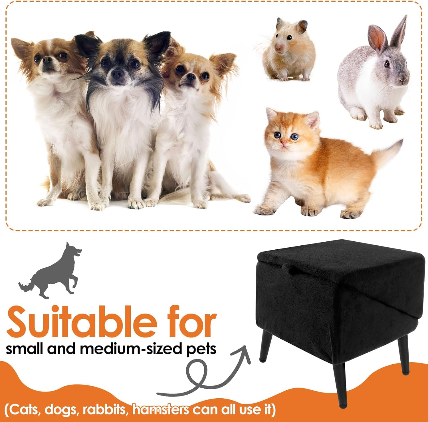 DJAPWPX Split Ottoman Dog Ramp, Folding Dog Ramp Ottoman, Multifunctional Lightweight Pet Step for Home Bed Sofa Couch Car image number 6