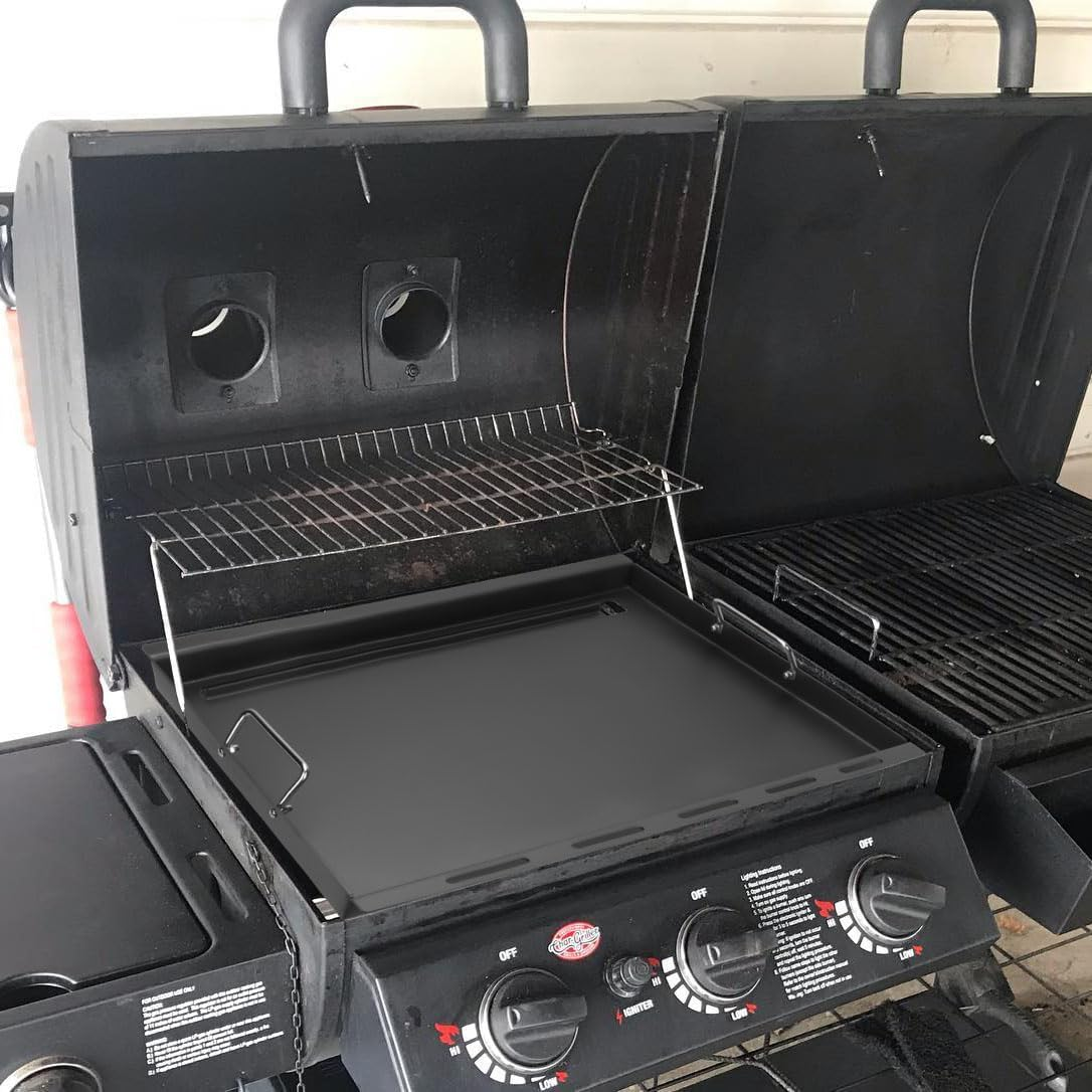 Griddle Inserts for Chargriller, Flat Top Griddle for Char-Griller 5050, 3001, 5650, 3030, 3725, King Griller 3008, 5252 Grill Models, Replacement Part for Char Grille Grates, Carbon Steel image number 4