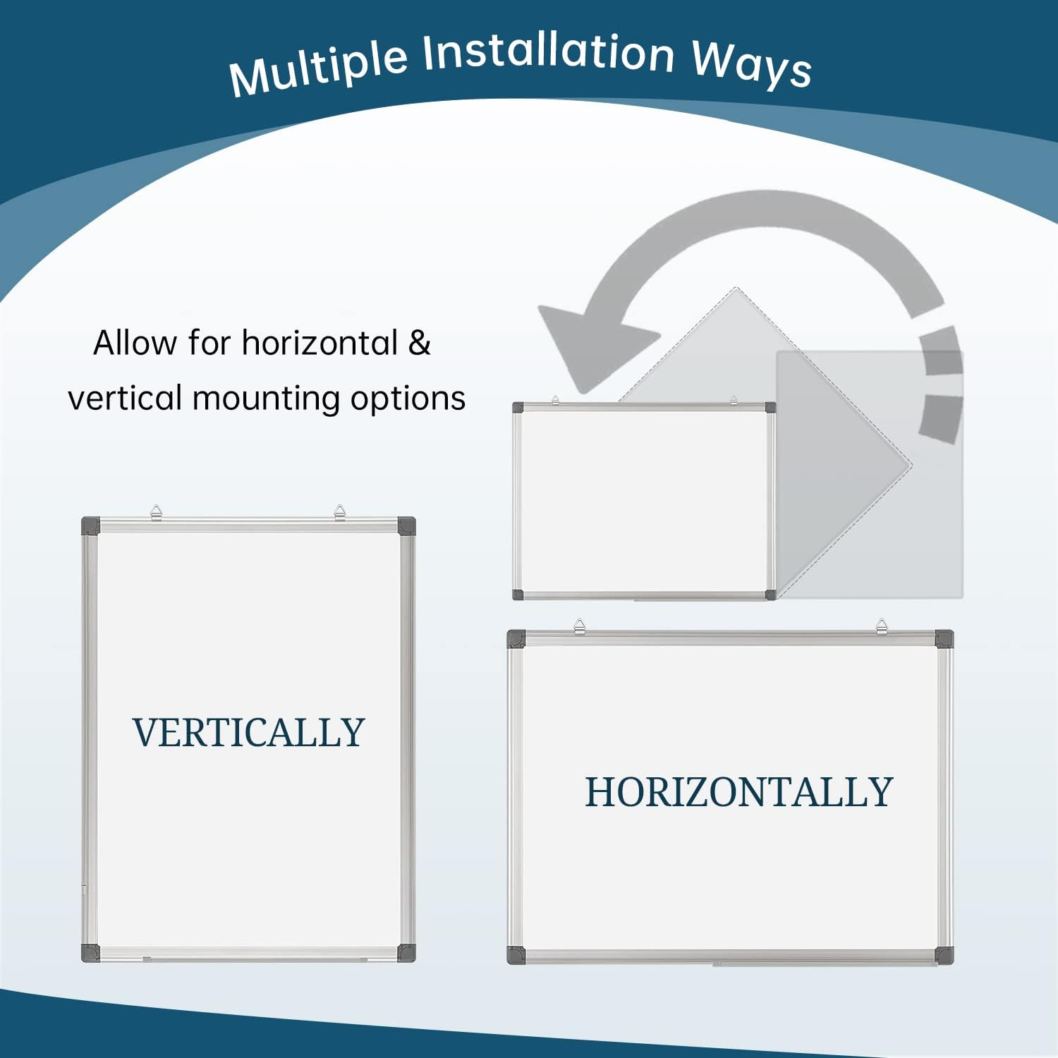 Magnetic Whiteboard Wall Hanging Dry Erase White Board, 60 X 45 CM Writing Boards for Office School and Home image number 5