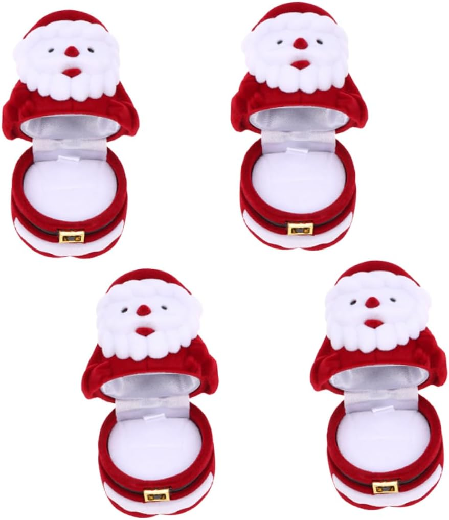 Ifundom 8Pcs Santa Storage Box for Earrings Ring Necklace Adorable Christmas Box Classic Traditional Design for Jewelry Case image number 1