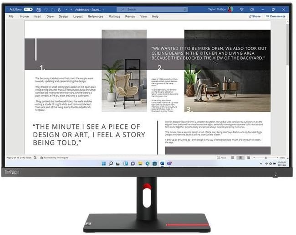 Lenovo Thinkvision S27I-30 27" FHD Business Monitor, In-Plane Switching Display, 100Hz Refresh Rate, 4Ms Response, Eye Comfort, Ultra-Slim Bezels image number 6