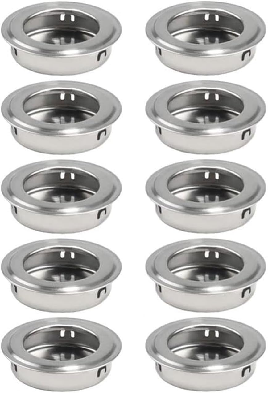 QLEUIFT 10 Pieces round Recessed Pull Handles Recessed Sliding Door Handles Concealed Pull Handles Knob Recessed Finger Pull for Drawers, Wardrobes, Cabinets, Custom Furniture image number 1