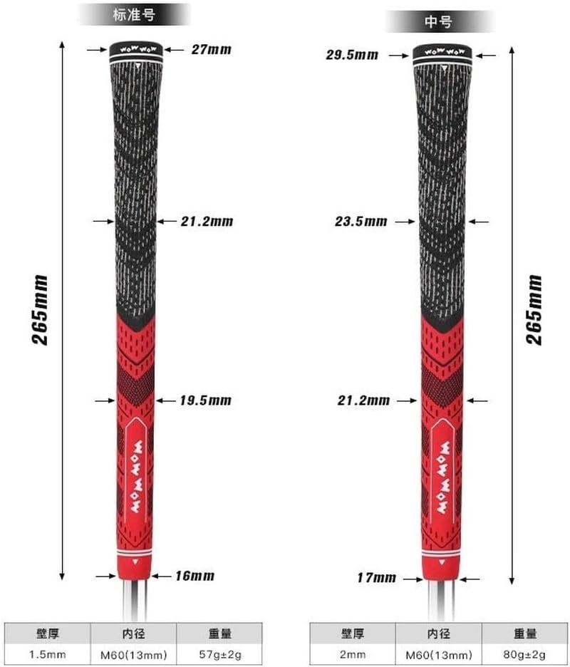 WOWWOW Golf Grips &ndash; Standard Size, Non-Slip High Feedback Rubber, Comfortable Multi-Color Replacement Grips for Golf Clubs - Green 1Pc image number 6