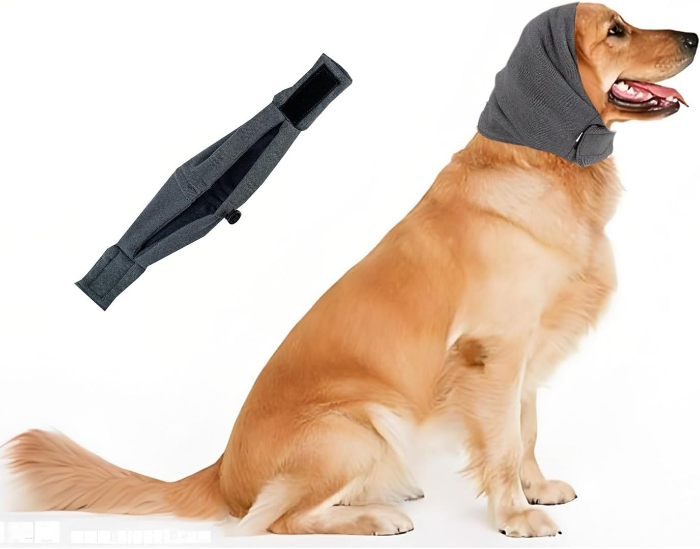 1Pcs Dog Calming Ear Muffs Adjustable Protection for Bath for Anxiety Relief & Calming Dogs Noise Canceling for Dogs the Grooming and Force Drying Dog Ear Protector (Dark Grey, S) image number 1