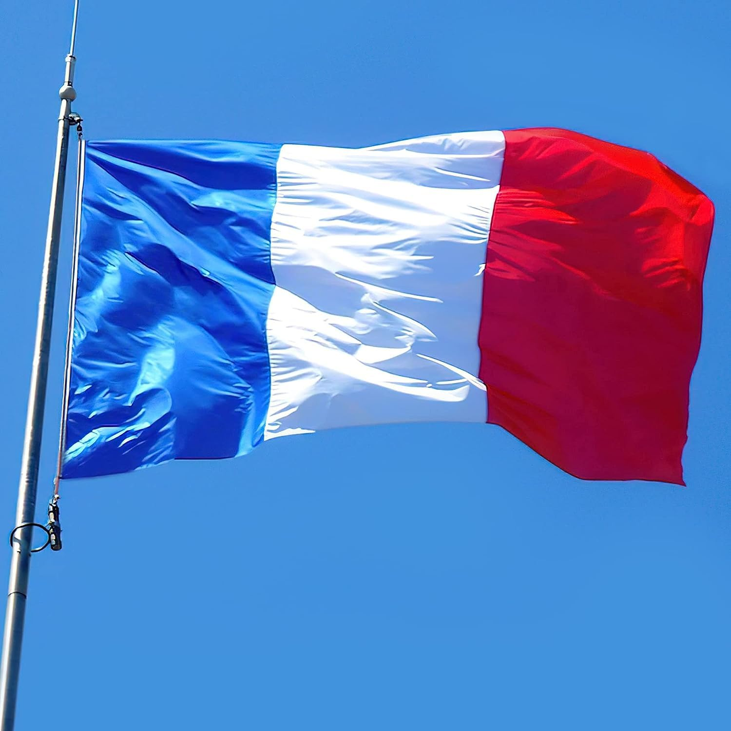 France Flag,French Flag,90 * 150 Cm(3 * 5Ft),Polyester Thickness, Fade Resistant, Brass Grommets, Canvas Header, Indoor/Outdoor, Vibrant Colors,Not Fear of Rain and Snow image number 3