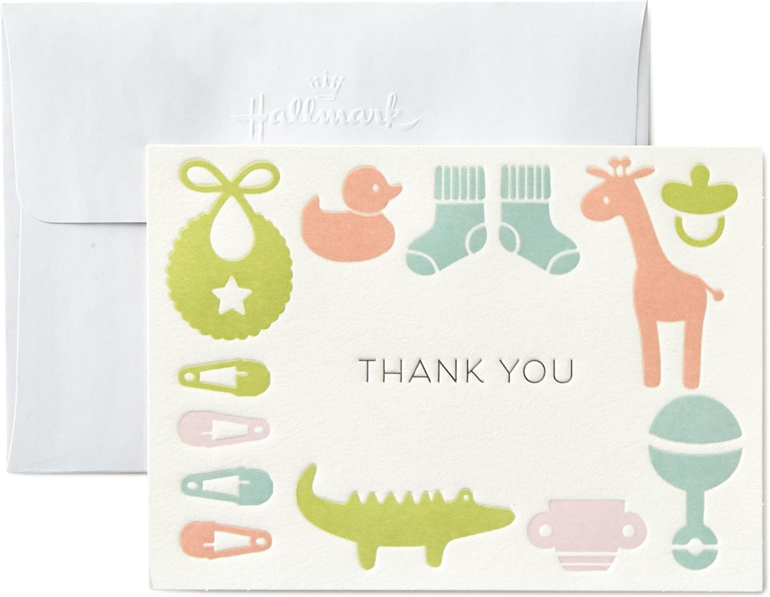 Hallmark Baby Shower Thank You Cards, Painted Animals (20 Cards with Envelopes for Baby Boy or Baby Girl)