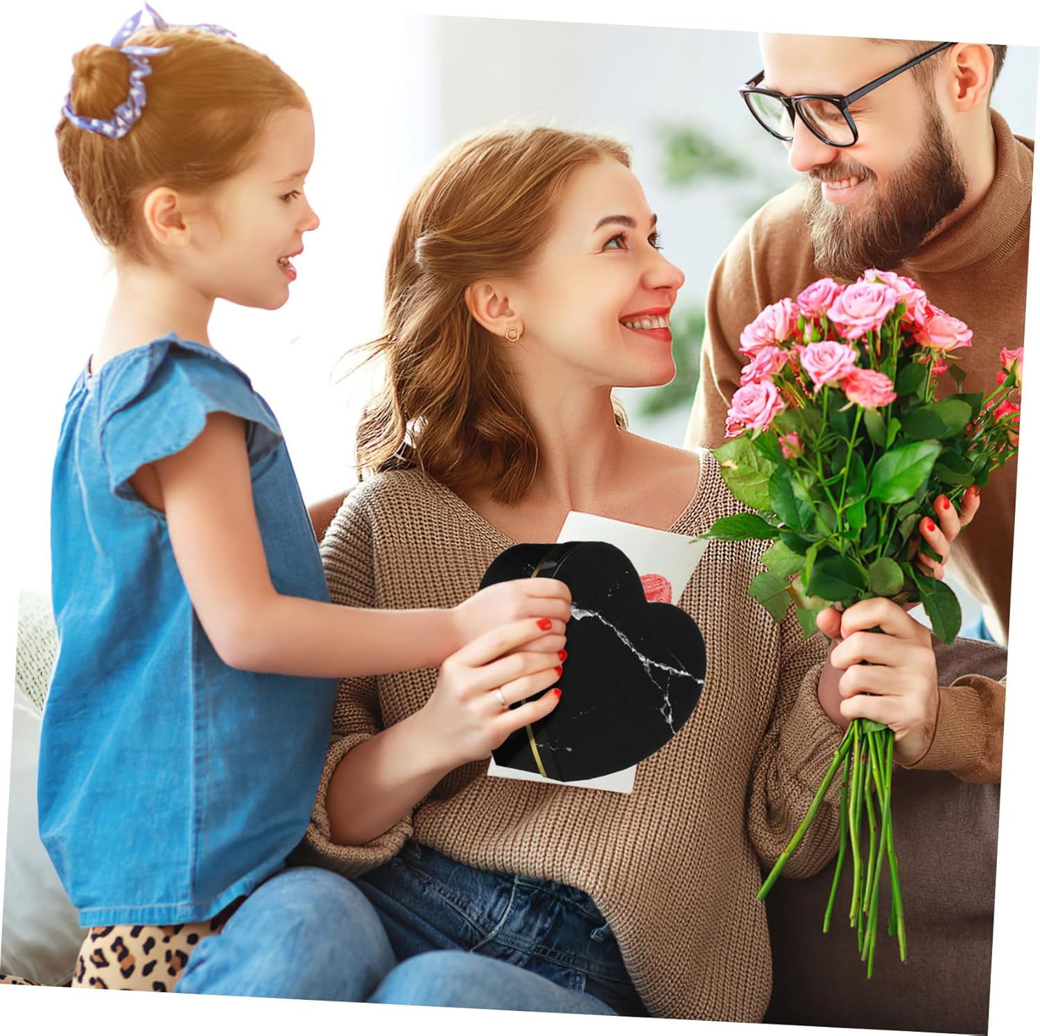 3Pcs Heart Shaped Luxury Flower Boxes for Valentine Day Bridesmaid Proposals Floral Arrangements Sturdy Decorative Box for Weddings Birthdays and Special Occasions image number 6