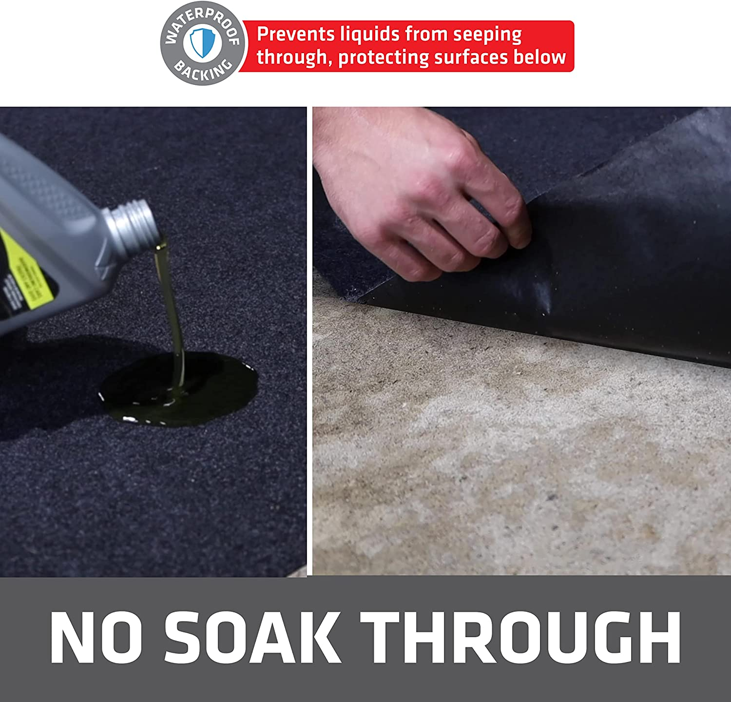 Drymate XL Oil Spill Mat (36 Inches X 60 Inches), Premium Absorbent Oil Mat - Reusable/Durable/Waterproof - Oil Pad Contains Liquids, Protects Garage Floor Surface (Made in the USA) image number 6