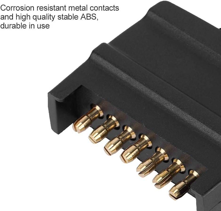 Durable 7 Pin Flat Trailer Plug Connector, Australian Design, Corrosion Resistant for Caravan, Truck, RV, Trailer, ABS Compatible, Black image number 6
