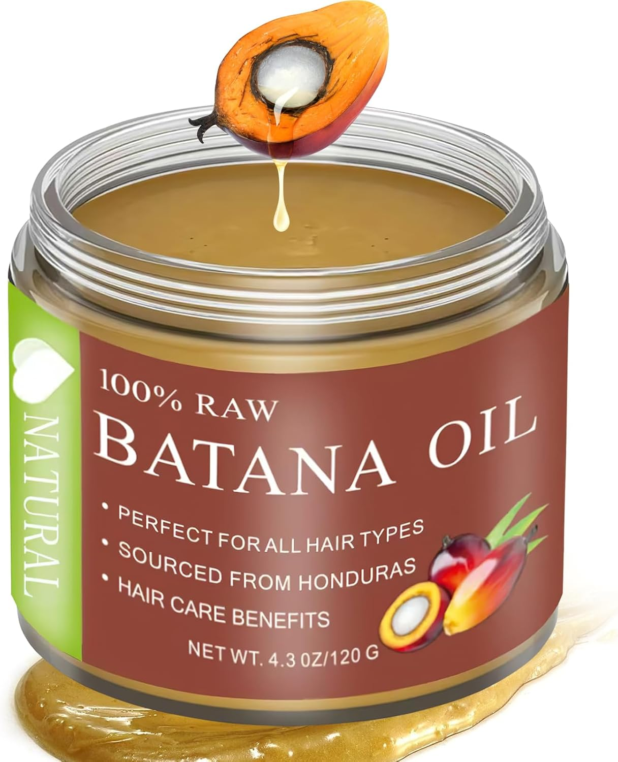 Pure Raw Batana Oil for Hair Care Batana Oil from Honduras Repair Hair Unrefined and Organic Hair Oil Natural Batana Hair Masks(4.23Oz-04) V5 image number 2