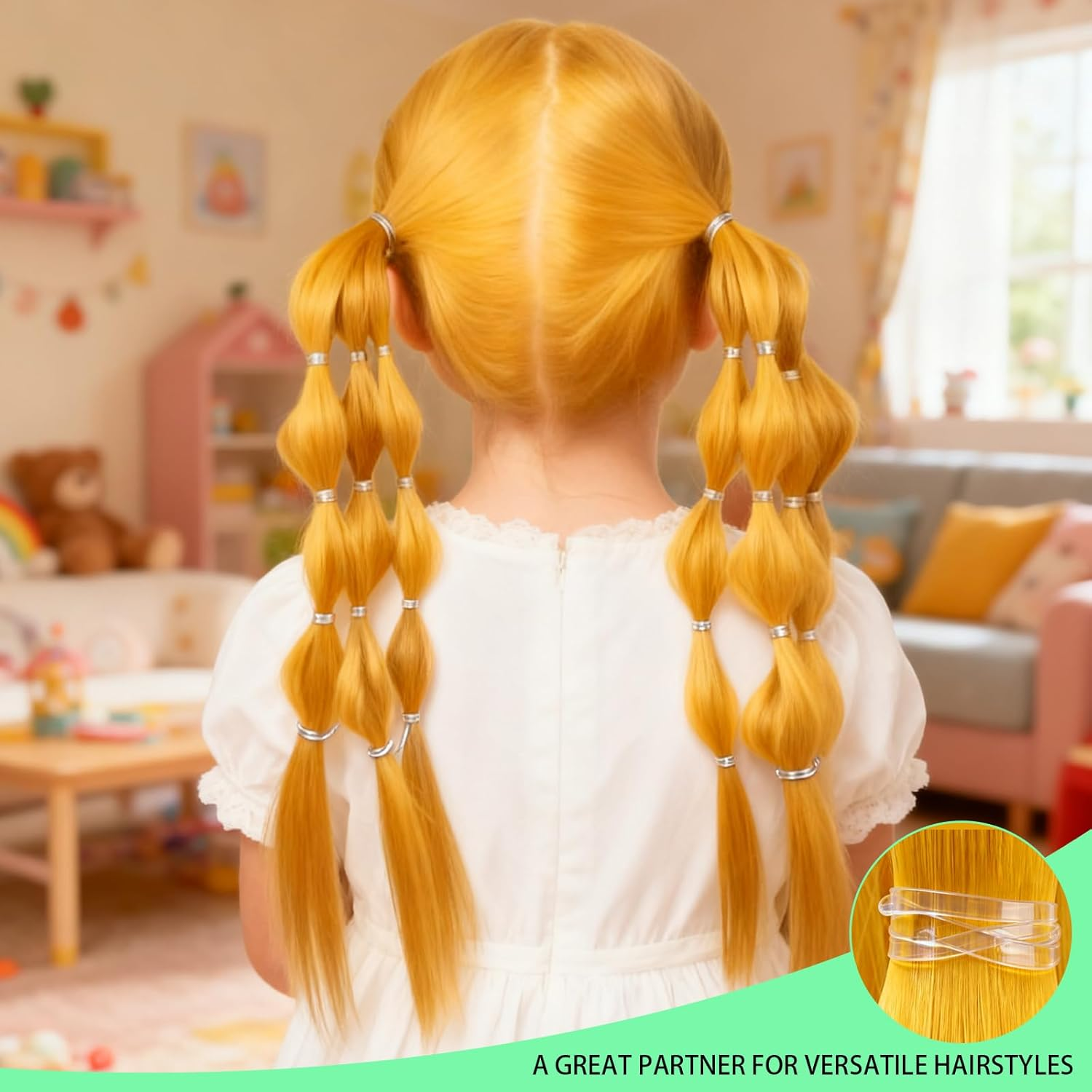 4000-Piece Hair Elastics Set: Hair Ties + 4 Bonus Hair Styling Tools, No Metal Elastic Bands Packaging (Black & Clear). image number 4