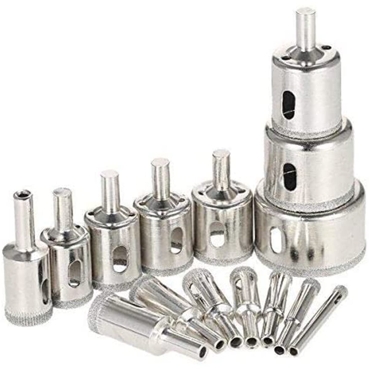 Diamond Drill Bits, 15 PCS Hollow Core Drill Bit Set for Ceramic, Glass, Porcelain Tile Diamond Hole Saw Tile Set Glass Drill Bit, 1/4 to 2 Inch image number 6