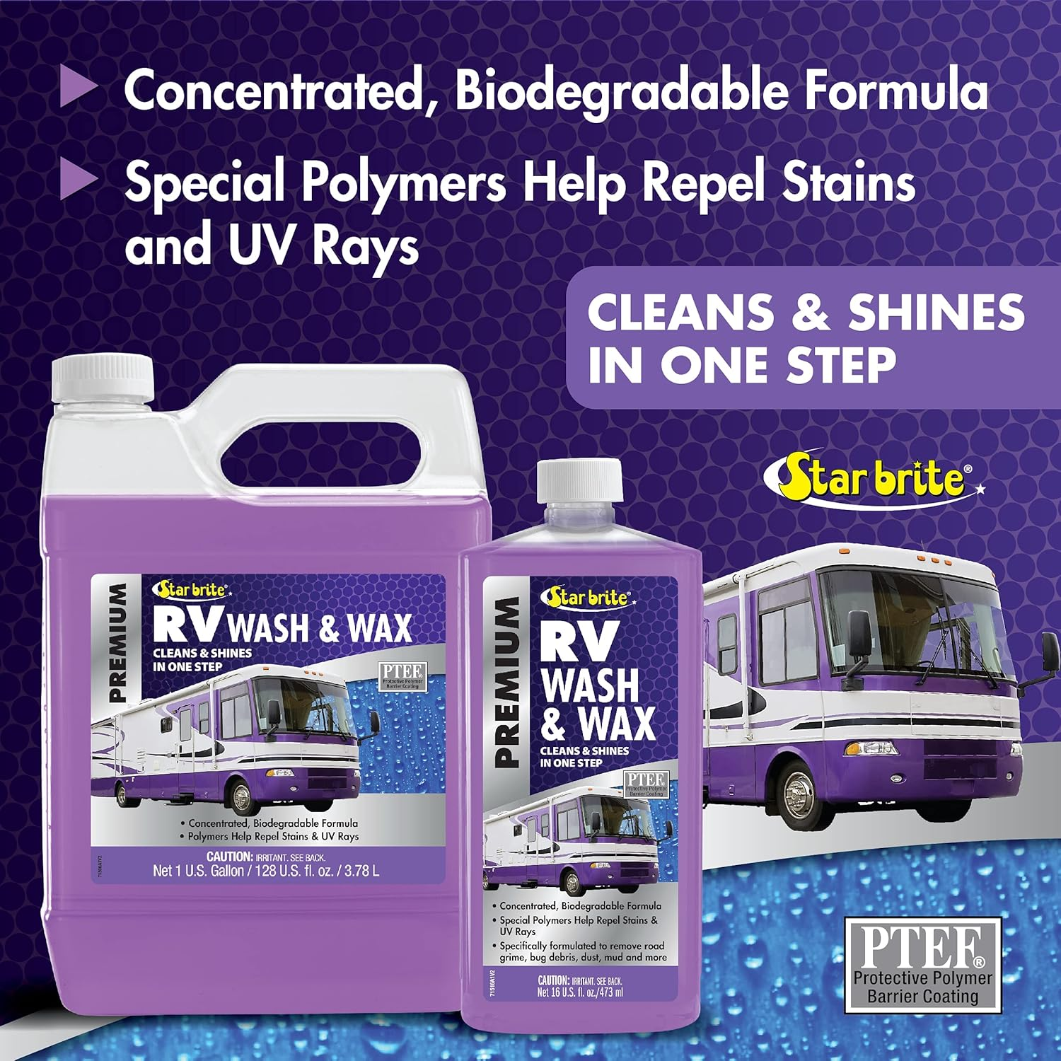 Star Brite RV Wash & Wax W/Ptef (71500) One Step Concentrated Cleaner - Gallon image number 5