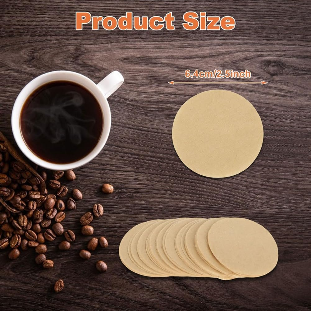 1600PCS Coffee Filter Replacement Paper,Unbleached round Unbleached Tea Filter Cap,Diy Espresso Cloth Filter Screen 64Mm image number 6