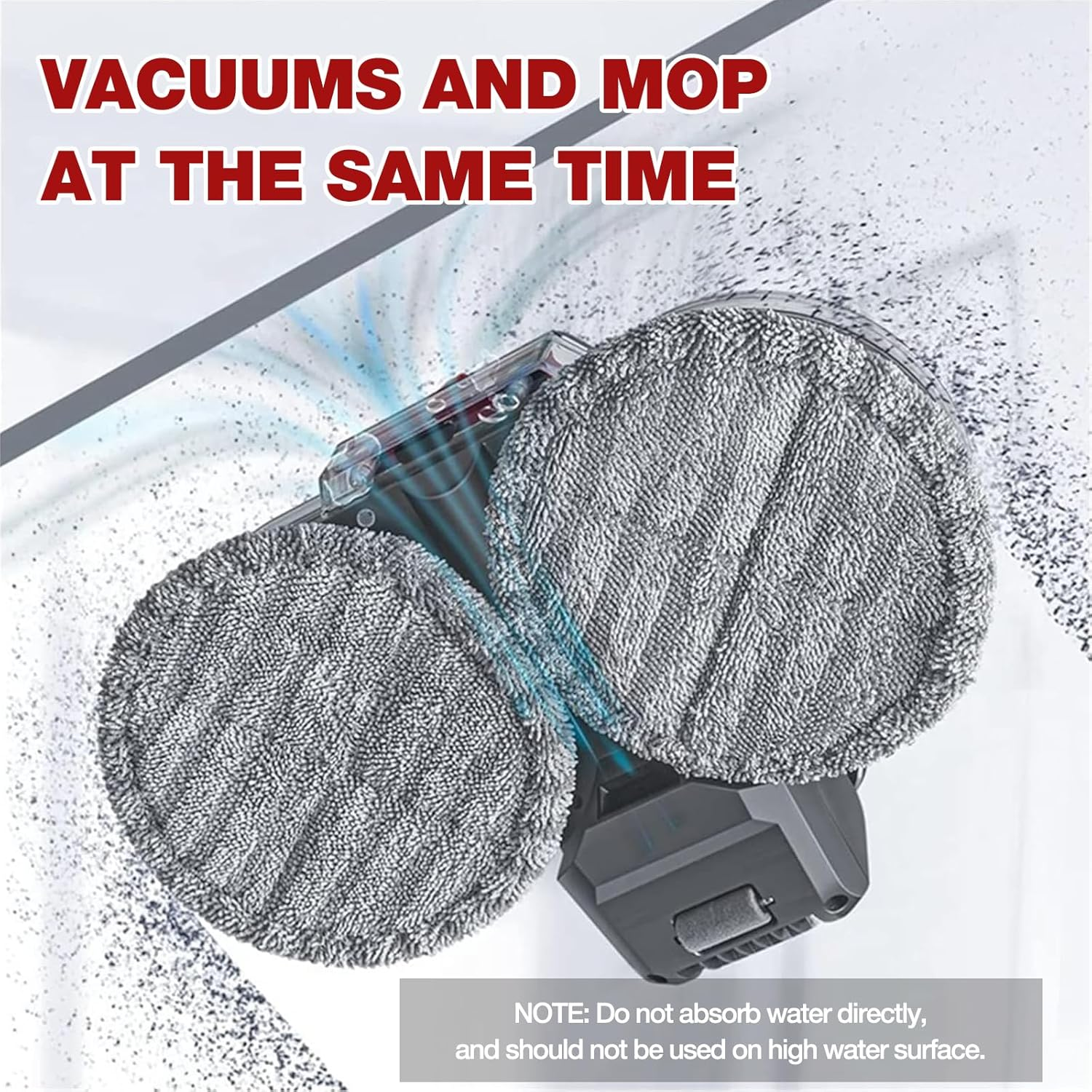 Electric Mop Head Attachment Compatible with Dyson V7 V8 V10 V11 V15 Vacuum Cleaner Motor Head for Cleaning Floor Vacuum Cleaner Accessories for Dyson Includes 6 PCS Washable Dry & Wet Mopping Pads image number 6