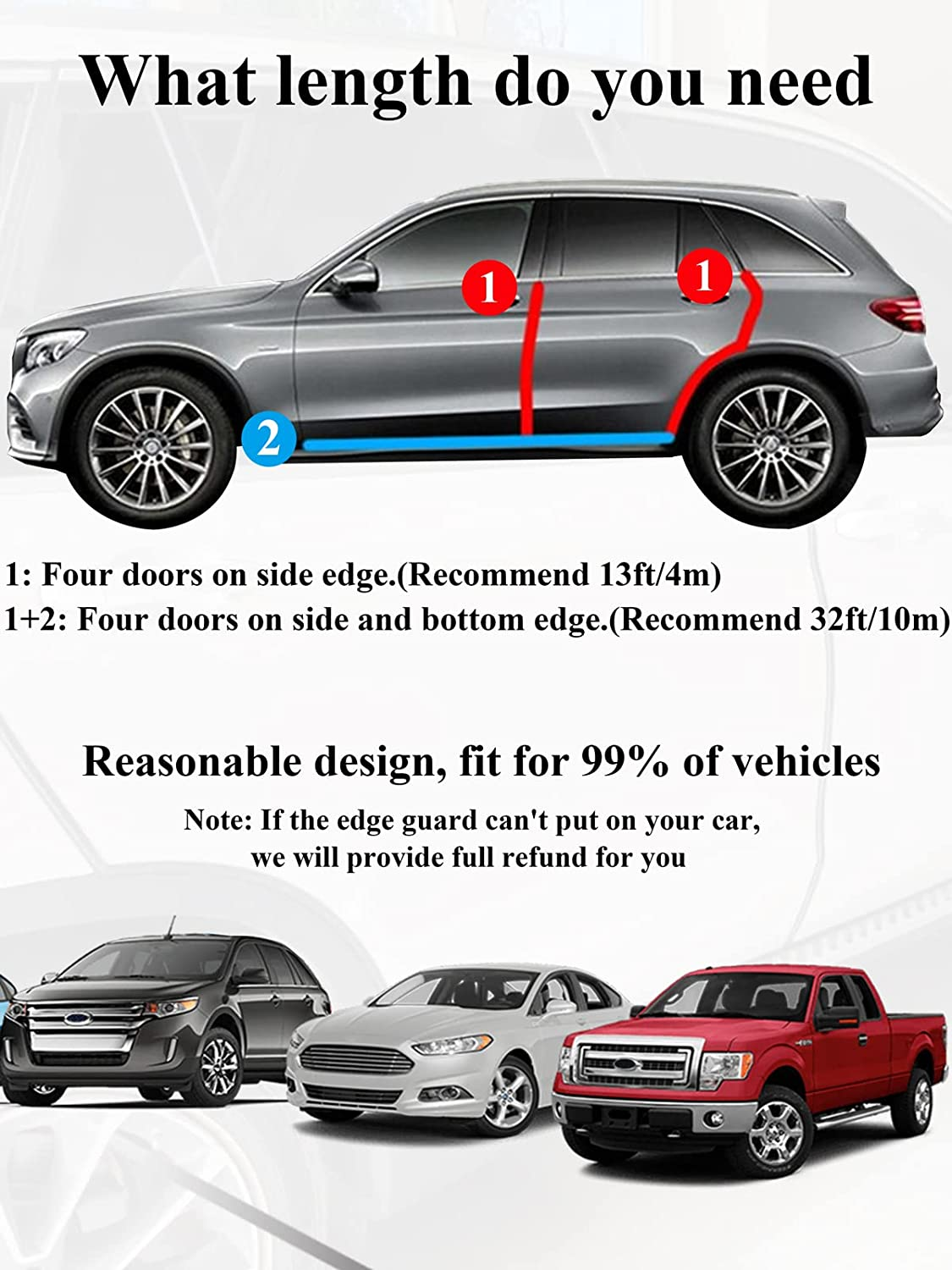 SYOAUTO 32Ft(10M) Door Edge Guard Black Car Door Edge Guards Door Edge Protector for Cars Rubber Auto Door Trim U Shape Build in Metal Sheet No Need Adhesive Easy to Cut Door Guards for Most Cars image number 6