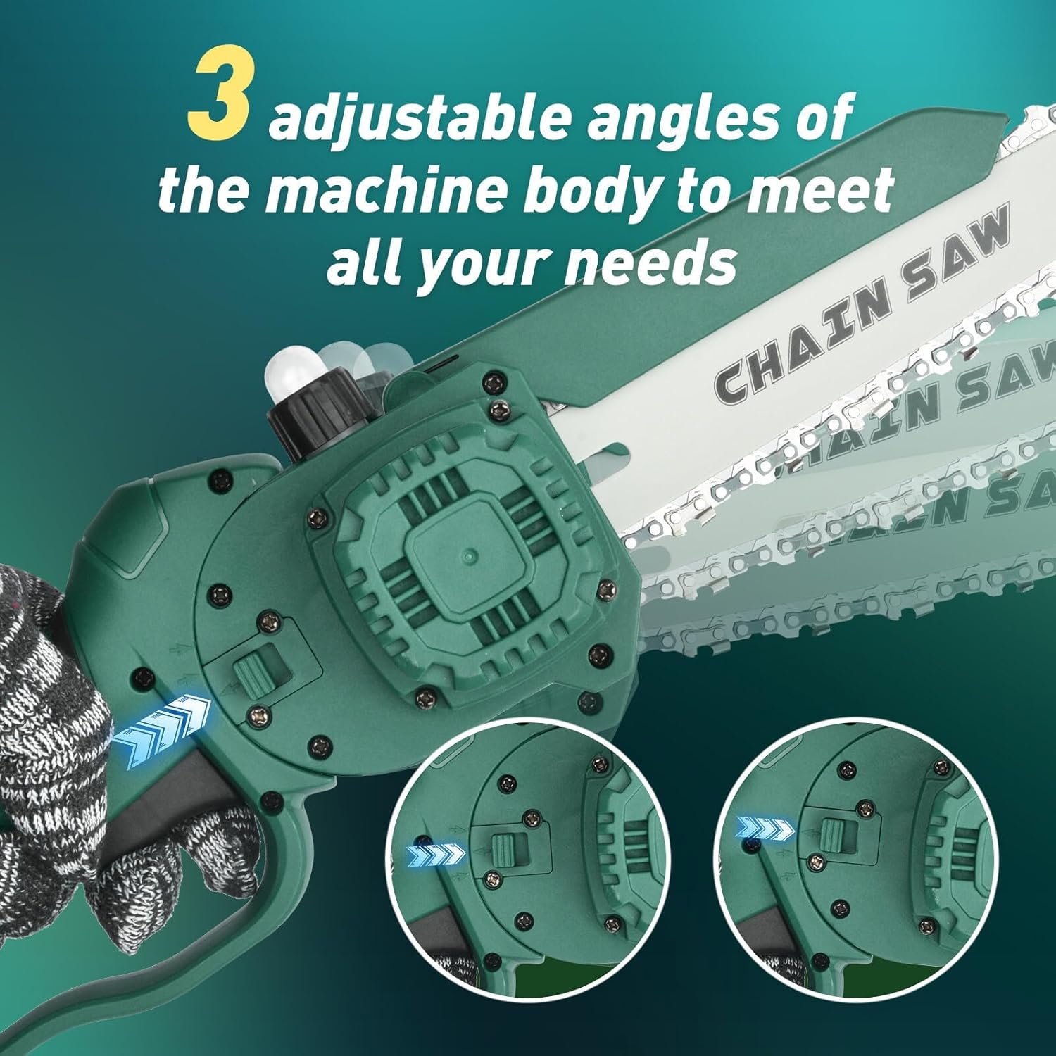 6&8 Inch Electric Mini Chainsaws - Small One-Handed Household Cordless Chainsaw Labor-Saving Garden Cutting Tool with 2 Large-Capacity Batteries image number 6