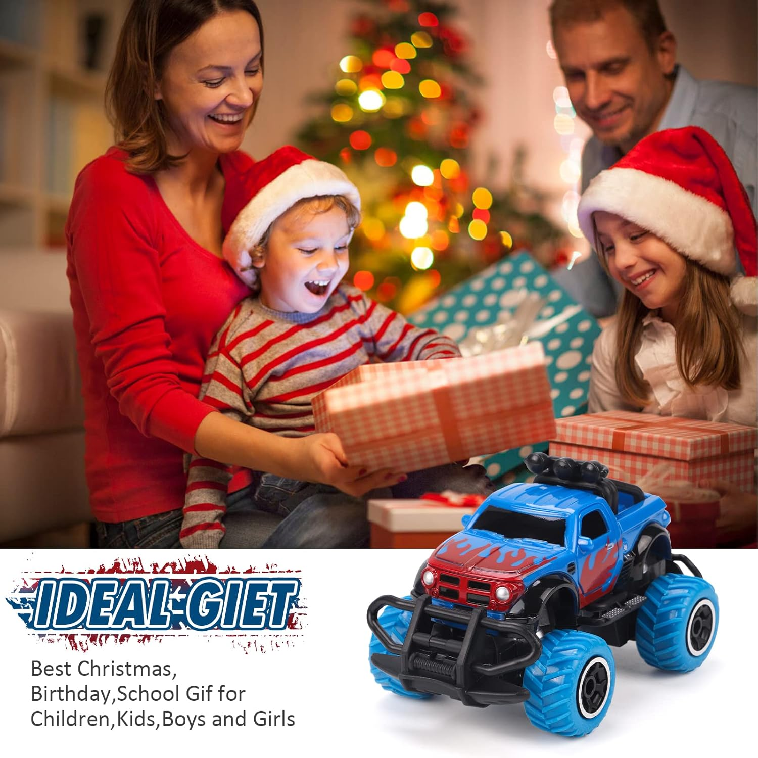 REMOKING Remote Control Car Toys for 3-6 Year Old Boys Girls, 1:43 Scale Mini RC Car with Recharged Battery,Toddler Toys Truck Birthday Gifts for Kids Age 3+ image number 1