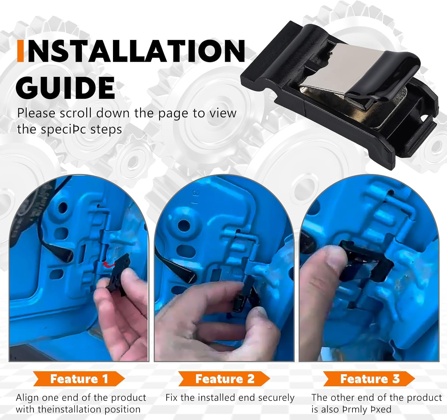 Toyota Fuel Door Spring Clip 77360-35040 for Toyota RAV4 2019-2022 Avalon Camry, Gas Tank Door Cover Release Spring Clip for 2004-2009 4Runner Prius Corolla Highlander Lexus ES250 Es300H ES350 GX470 image number 1