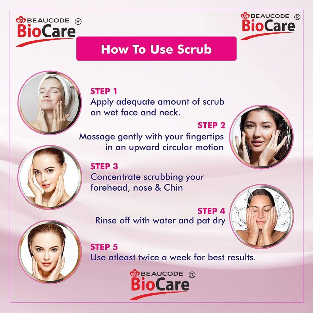 BEAUCODE BIOCARE Dead Sea Salt Scrub for Face & Body (500G) | All Skin |Cleanser Scrub for Deep Exfoliation | Dead Skin Remover Scrub | Tan Removal | Blackhead Remover Scrub image number 1