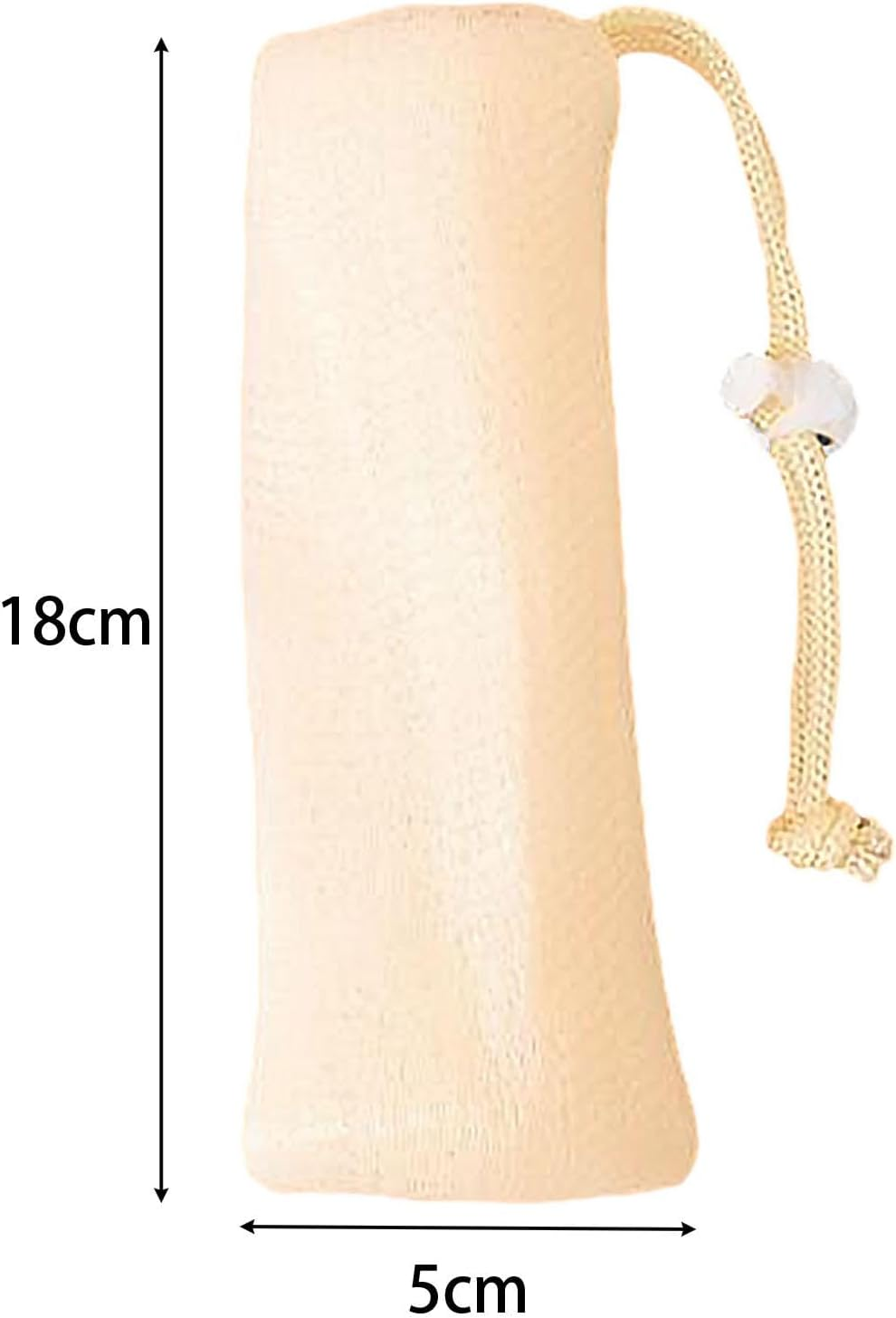 Kokiya Exfoliator Body Scrubber Soap Pocket Holder, Mesh Soap Bag, Soap Saver Pouch with Drawstring for Hotel, Beige image number 3