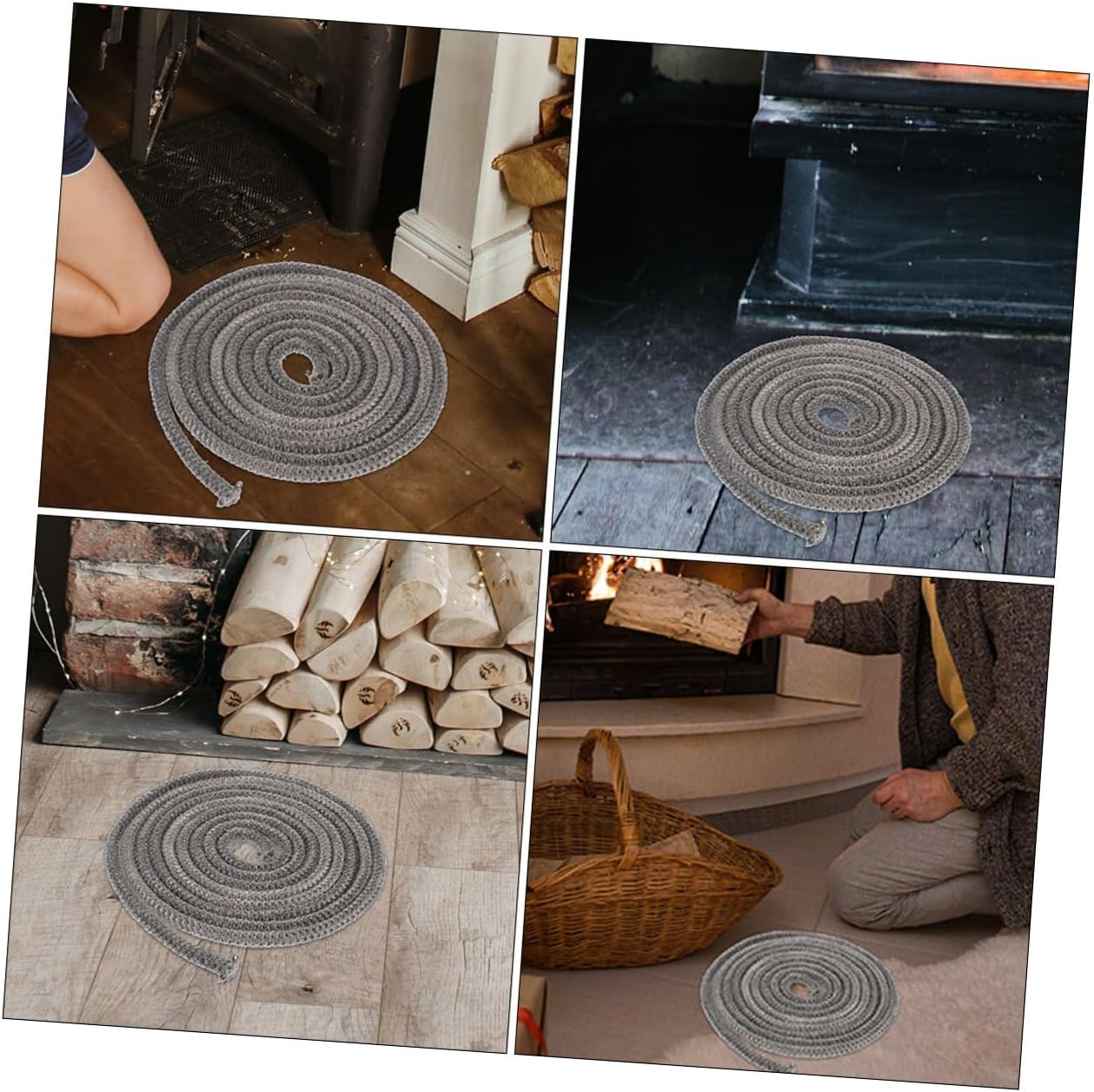 PLAFOPE 5M Wood Stove Gasket Rope 14Mm Fiberglass Fire Resistant Seal for Wood Burning Stove Door Insert and Fireplace Flue Sealant image number 1