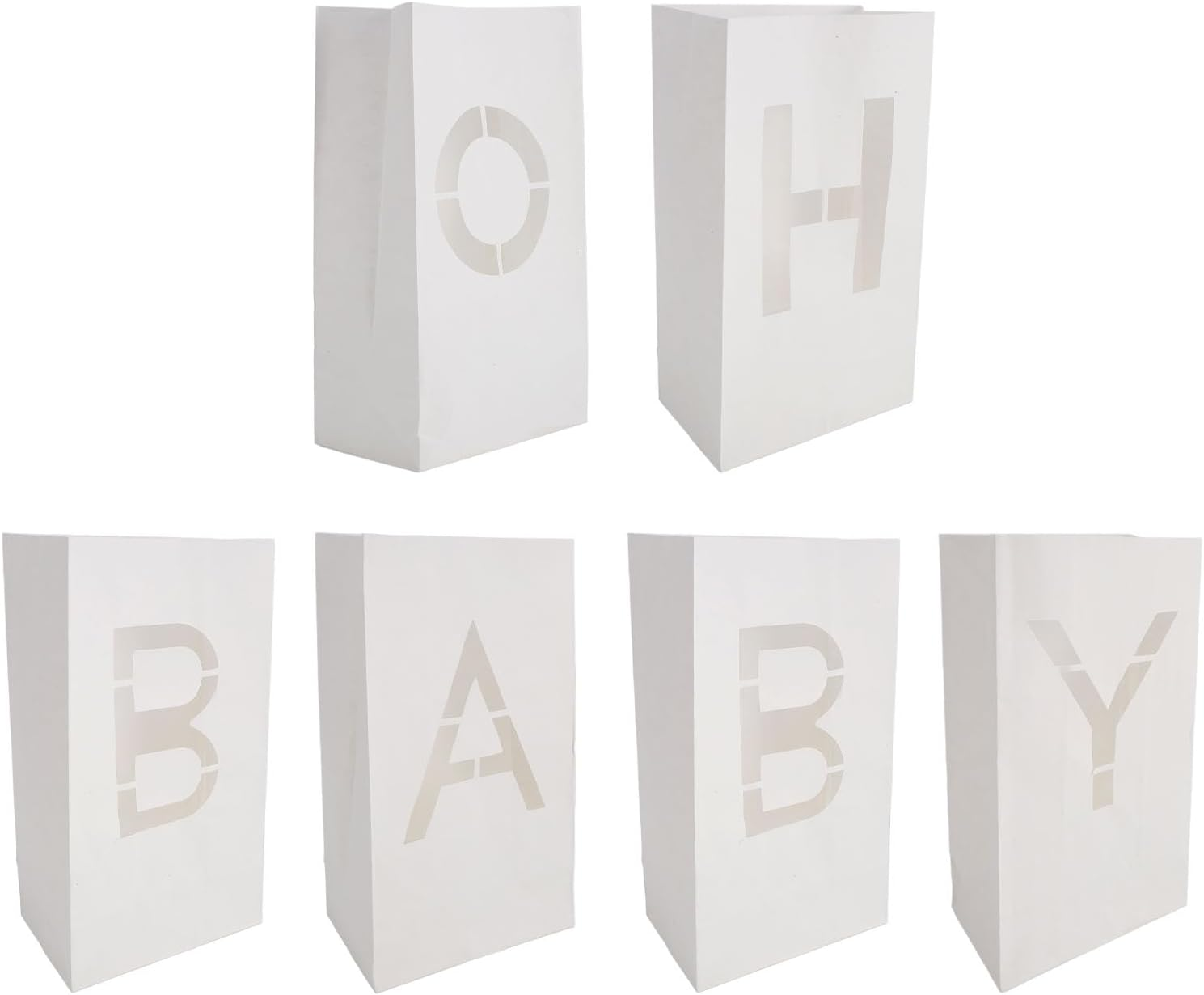 Baby Shower Oh Baby Candle Lantern Bags 6Pcs Decorative Candle Paper Bag for Newborn Arrival