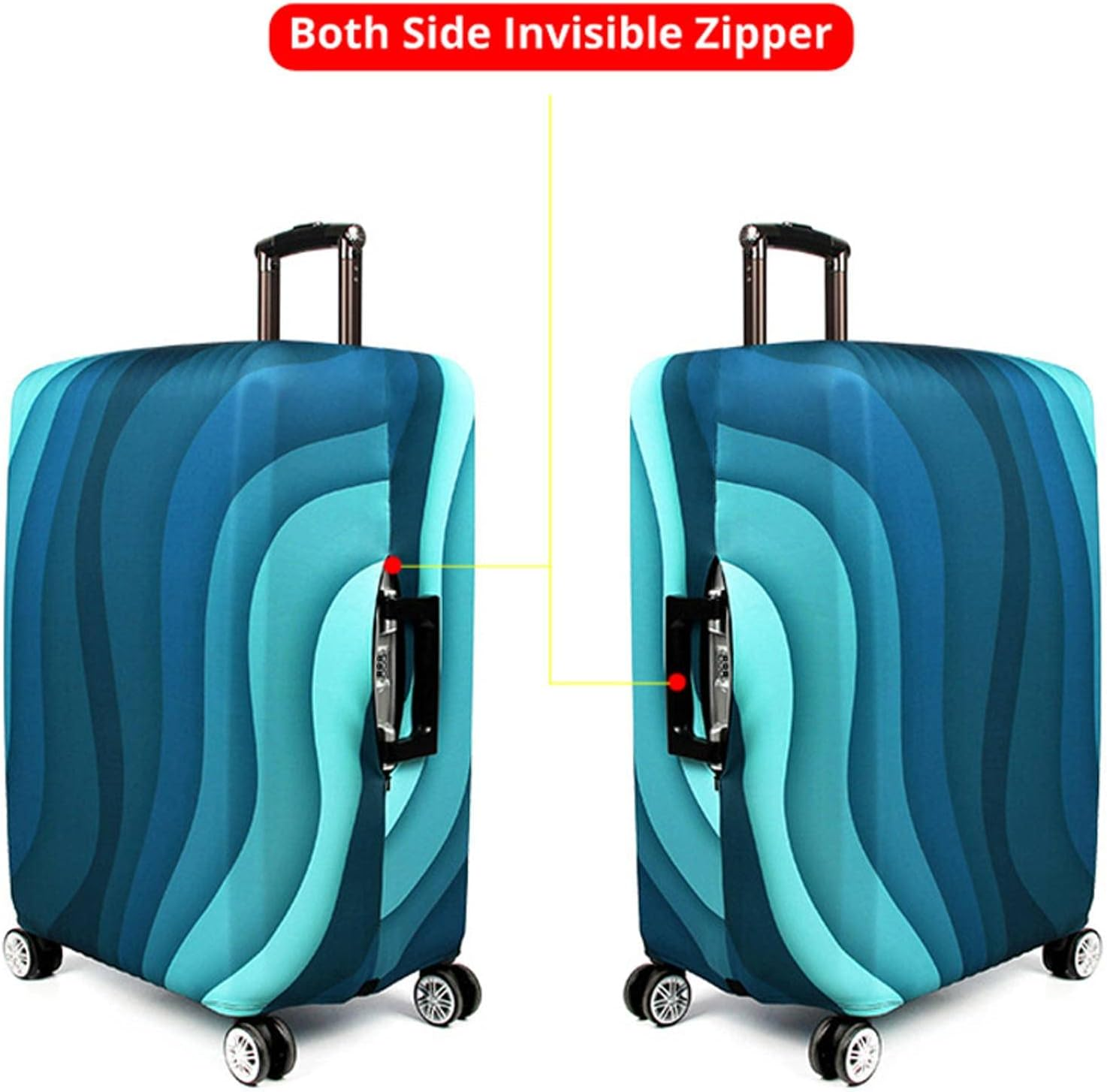Green Ripple Brand Travel Thicken Elastic Deep Rain Forest Color Luggage Protective Cover, Apply To18-32 image number 2