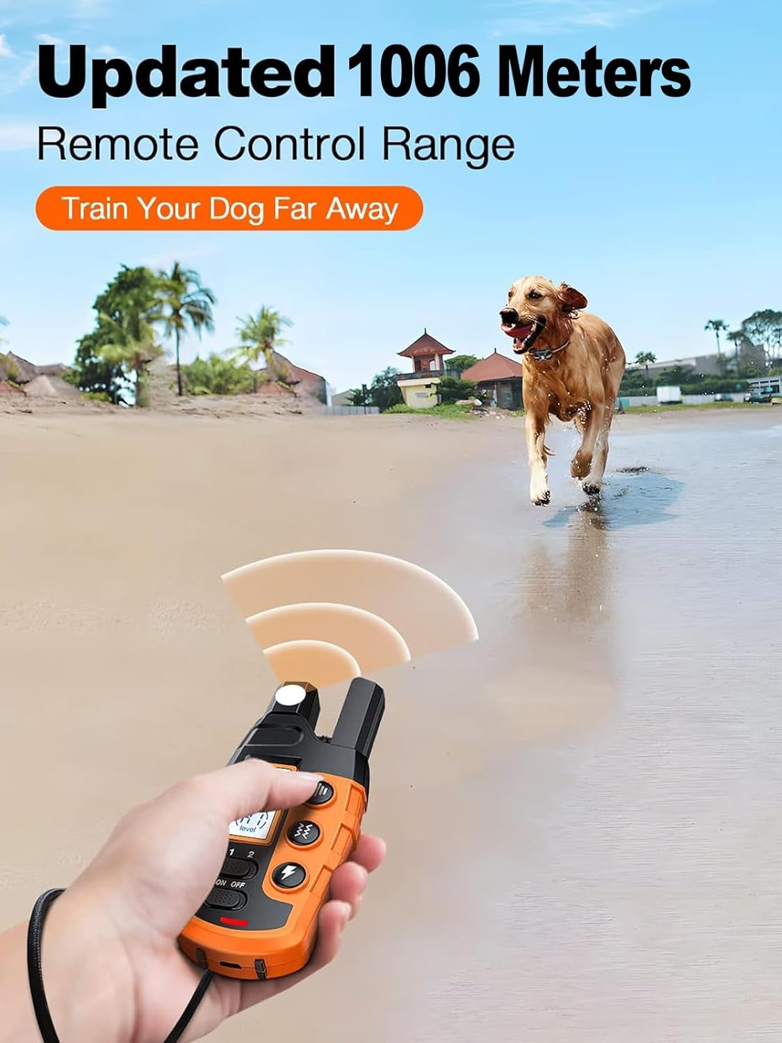 XIULIUU Dog Shock Collar - Dog Training Bark Collar with Remote for 2-55Kg Small Medium Large Dogs Rechargeable Waterproof E Collar with Beep (1-8), Vibration(1-16), Safe Shock(1-99) (Orange) image number 6