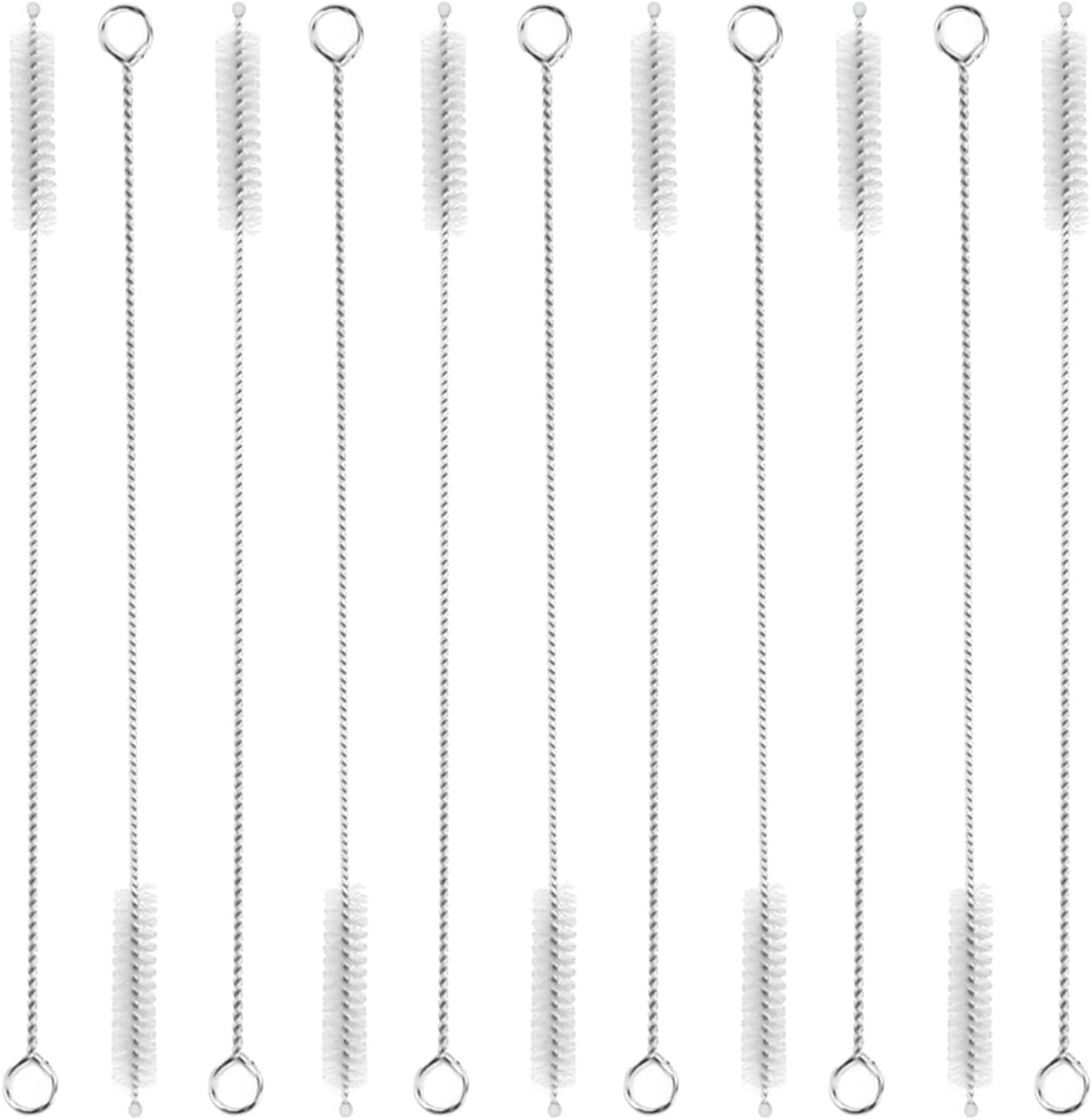 Proxima Direct 12 PCS Straw Cleaner Brush Set Bendable Straw Cleaning Brushes Kit Nylon Bristles Stainless Steel Handle to Clean Pipe Narrow Tube and Other Hard to Access Corners (Black)