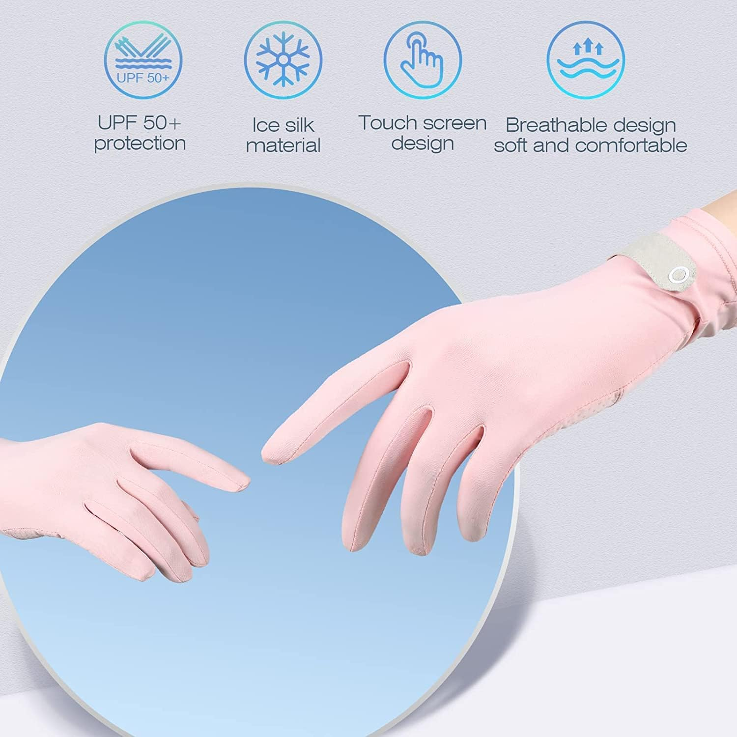 UV Protection Driving Gloves for Women - UPF 50+ Sun Protection with 2 Fingers Flip, Mesh Cooling, Breathable, Touchscreen, Quick Dry - Summer Hand Gloves