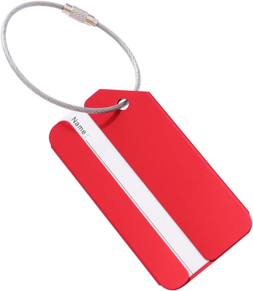 LIGIGWASH 15Pcs Red Aluminum Luggage Tags Baggage Name Labels for Suitcases Travel Handbag Identification Tags image number 1