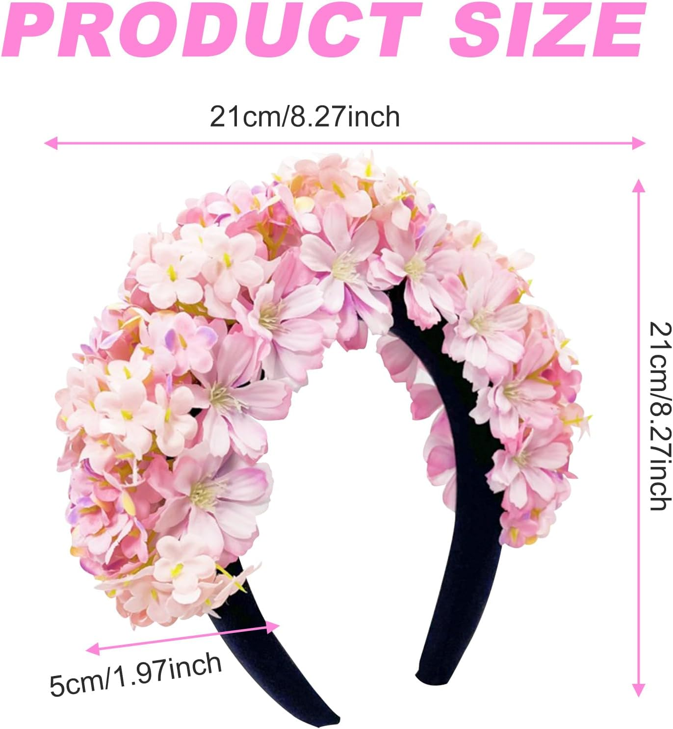 FOSDICK Headband Dirndl Flowers, Flower Wreath Hair, Flower Crown Women'S Girls Headpiece, Flower Hair Band, Floral Hair Accessories, Flowers Hair Wreath, for Festival, Party, Travel Photography, image number 5