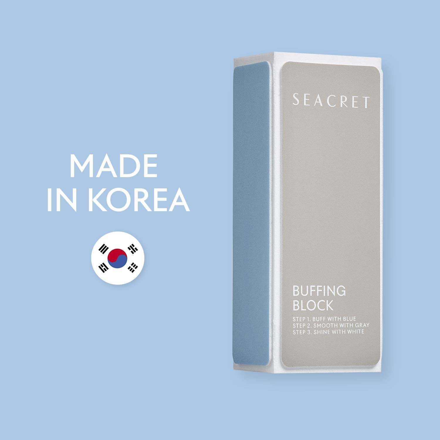 SEACRET - Professional Nail Buffing Block. 3 Ways Buffing Block the Secret for Shiny Nails. Manicure & Pedicure - Pack of 2 image number 2