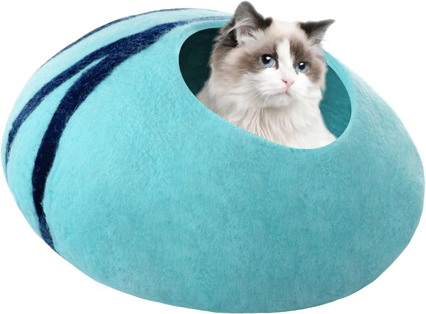 Cat Bed, Cat Cave Bed Artificial Wool Comfortable Warm Hideout Cat Dome Bed, Pet Kitten Dome Bed Cat House for Indoor Pet Supplies for Dogs Cats image number 1