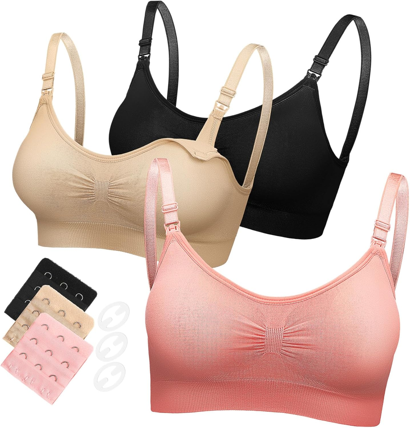 FRCOLOR 3Pcs Nursing Bras Breastfeeding Bras Maternity Nursing Bras Pregnancy Pumping Bras Extenders for Pregnant Women for Pregnancy image number 6