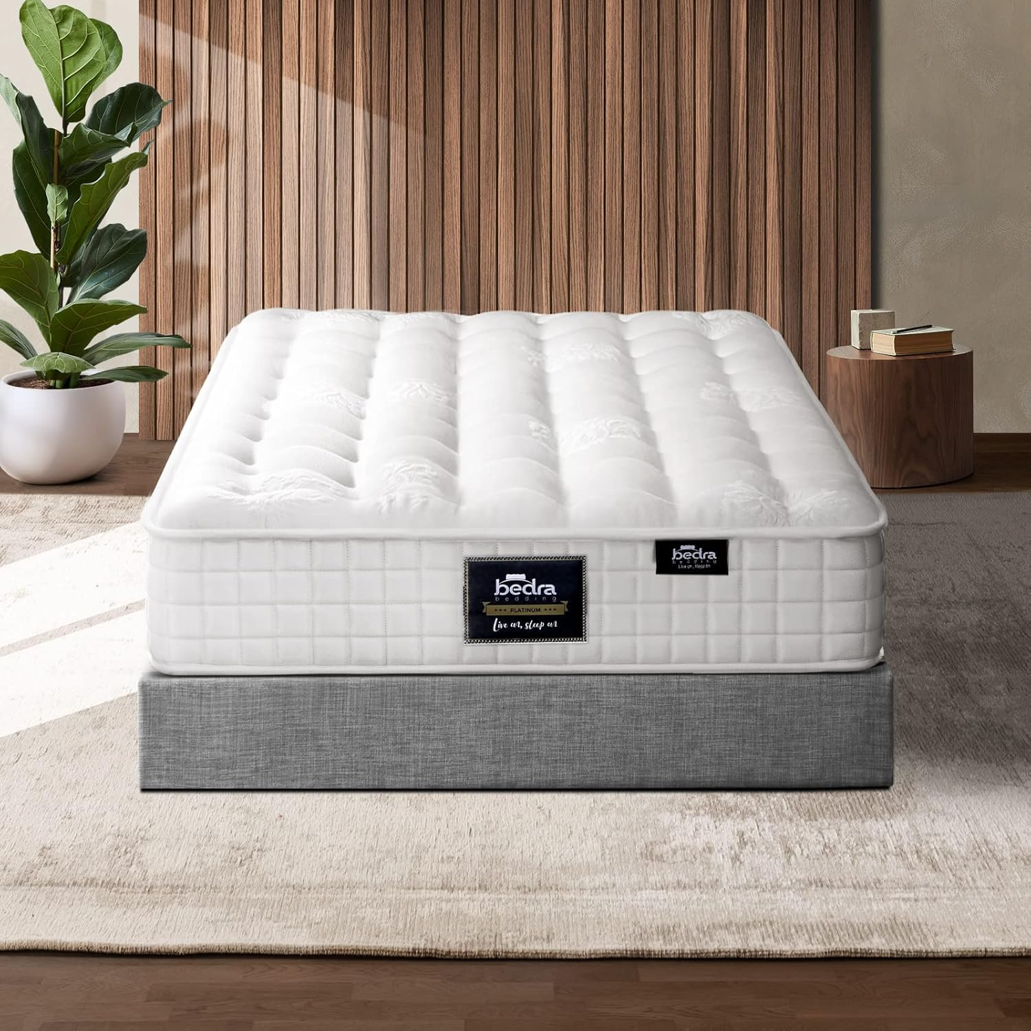 Bedra Bedding King Single Mattress 27Cm Pocket Springs Pillow Top Bed Mattress with Belgian Knit Fabric Medium-Firm