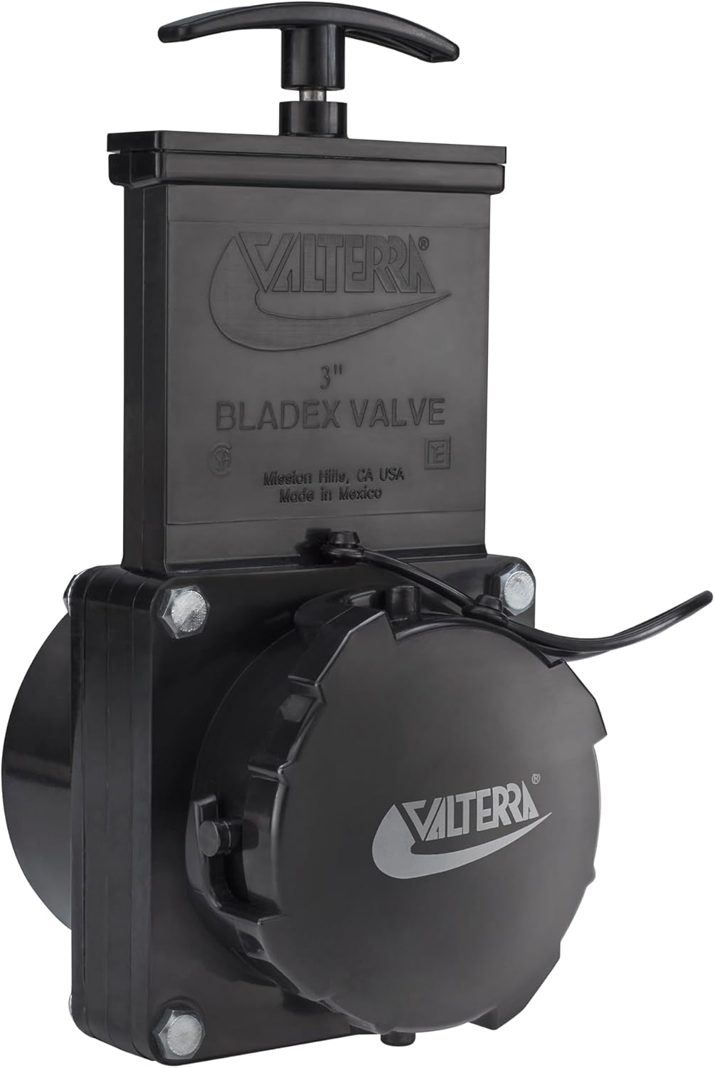 Valterra 3" RV Waste Dump Gate Valve W/Cap Black image number 4