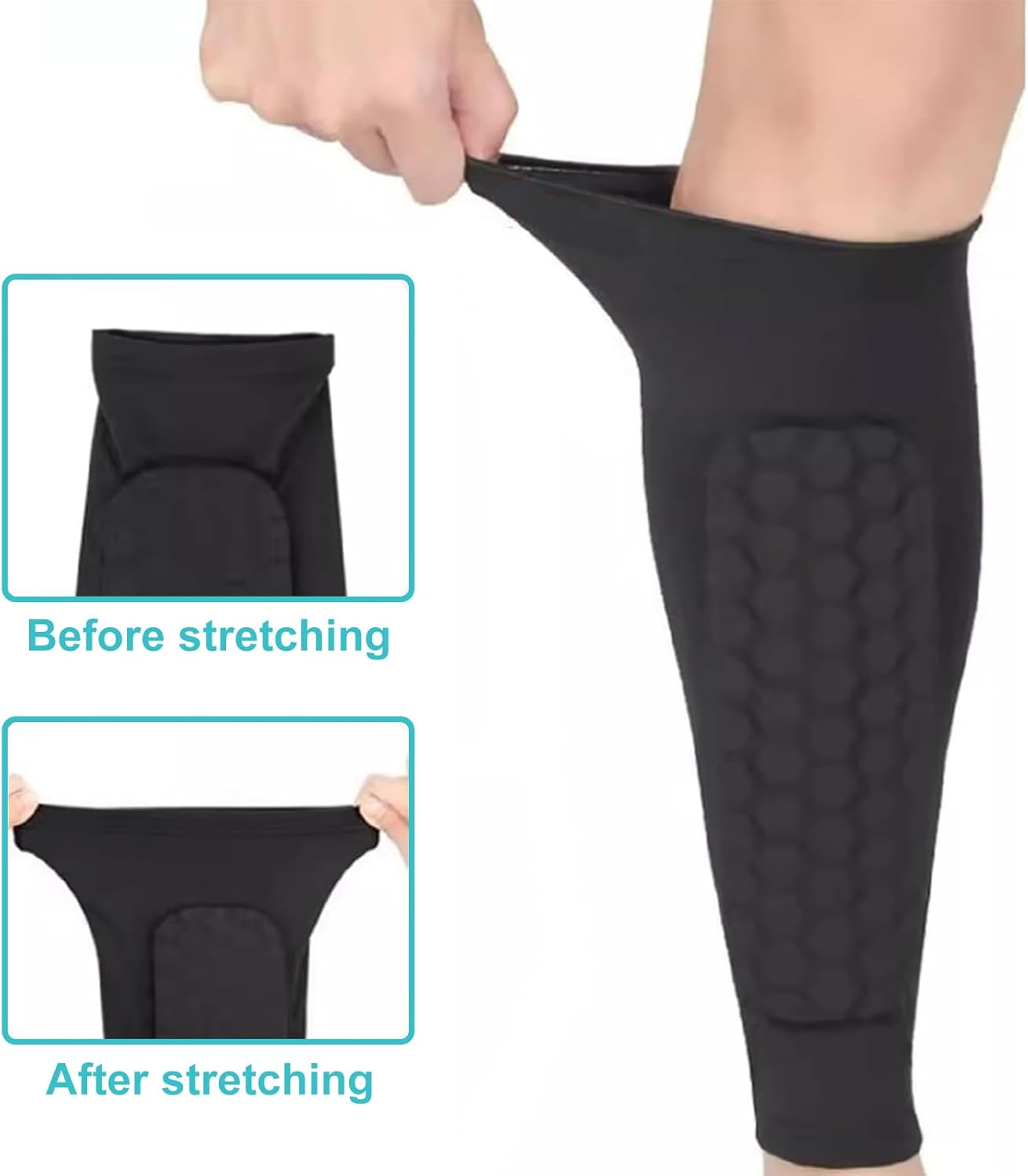 Protective Sleeve 1 Pair Football Shin Pads, Soccer Shin Guards Sleeves Soccer Shin Guards Shin Pads for Adult Calf Compression Sleeve with Honeycomb Pads