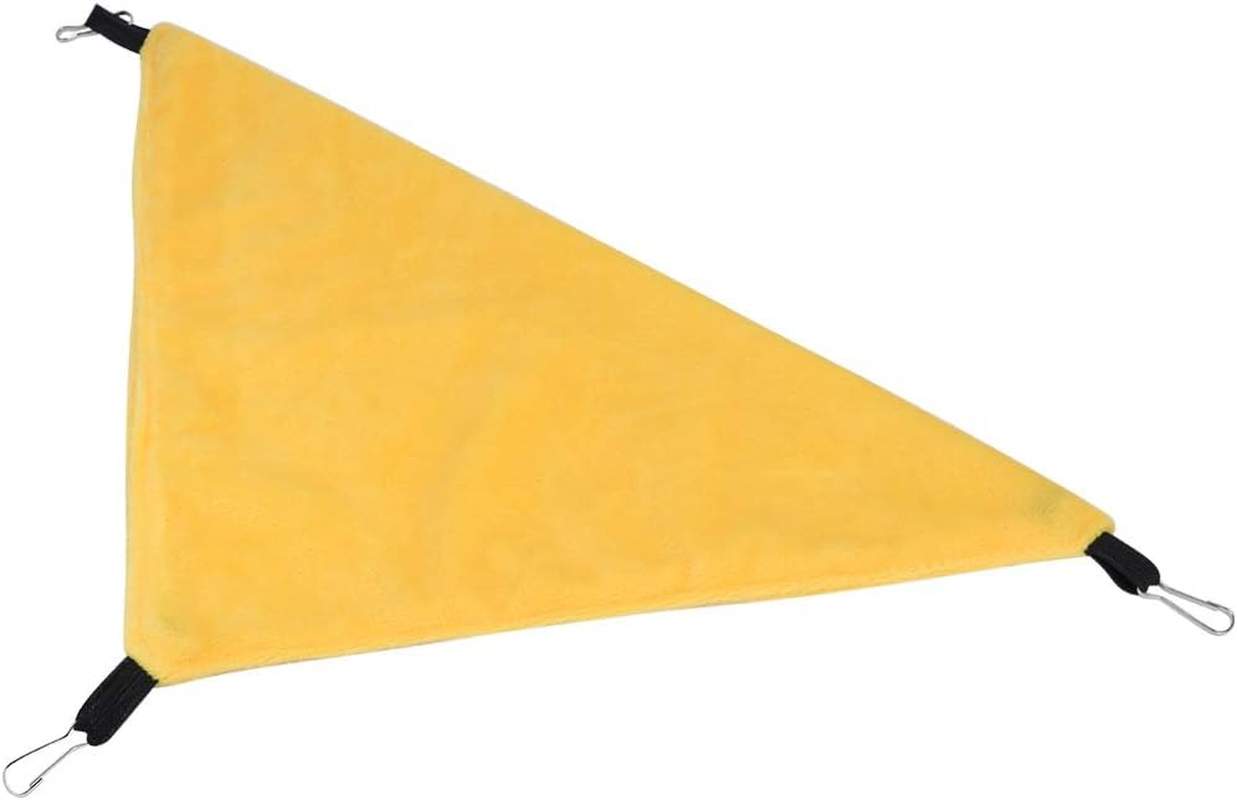 Haofy Small Pet Hammock Triangle Pet Cage Hammock, for Hamster Squirrel Sugar Glider Guinea Pig Mice Rats Birds, with Premium Material, Suitable for Small Animals, Easy to Install, (Yellow) image number 3